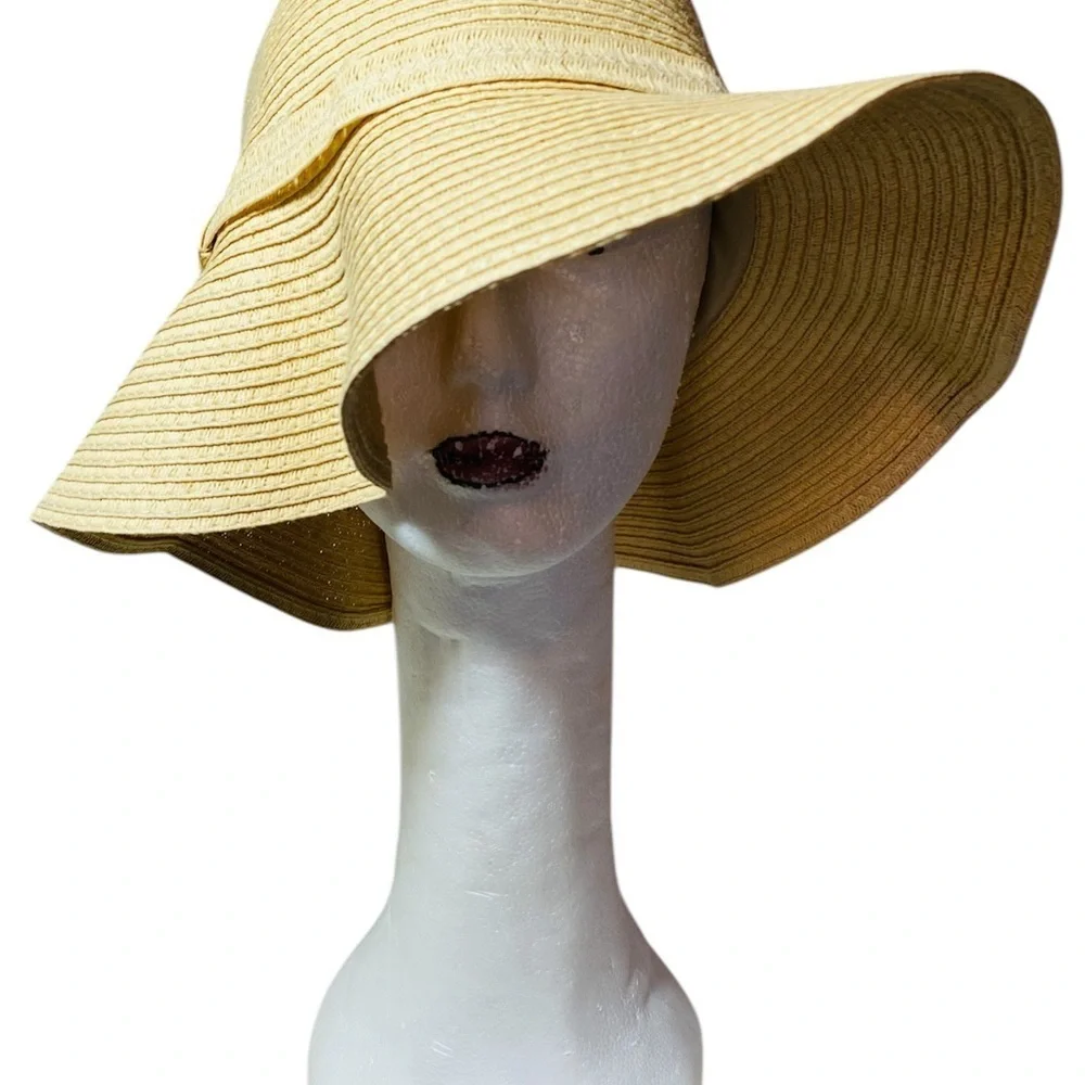 Shade & Shore Straw Cream Beach Sun Hat - Picture 1 of 4